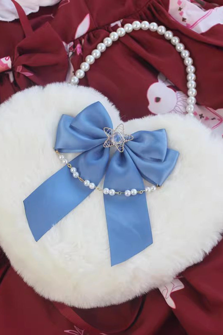 Fluffy Heart Cartoon Bowknot Pearl Sweet Lolita Handbag 17 Colors