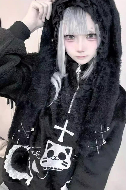 [Lop-eared Rabbit] Long Rabbit Ears Jirai Kei Lolita Knitted Hat