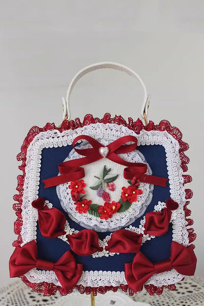 Four Seasons Floral Bowknot Lace Sweet Elegant Gorgeous Lolita Handbag 9 Colors