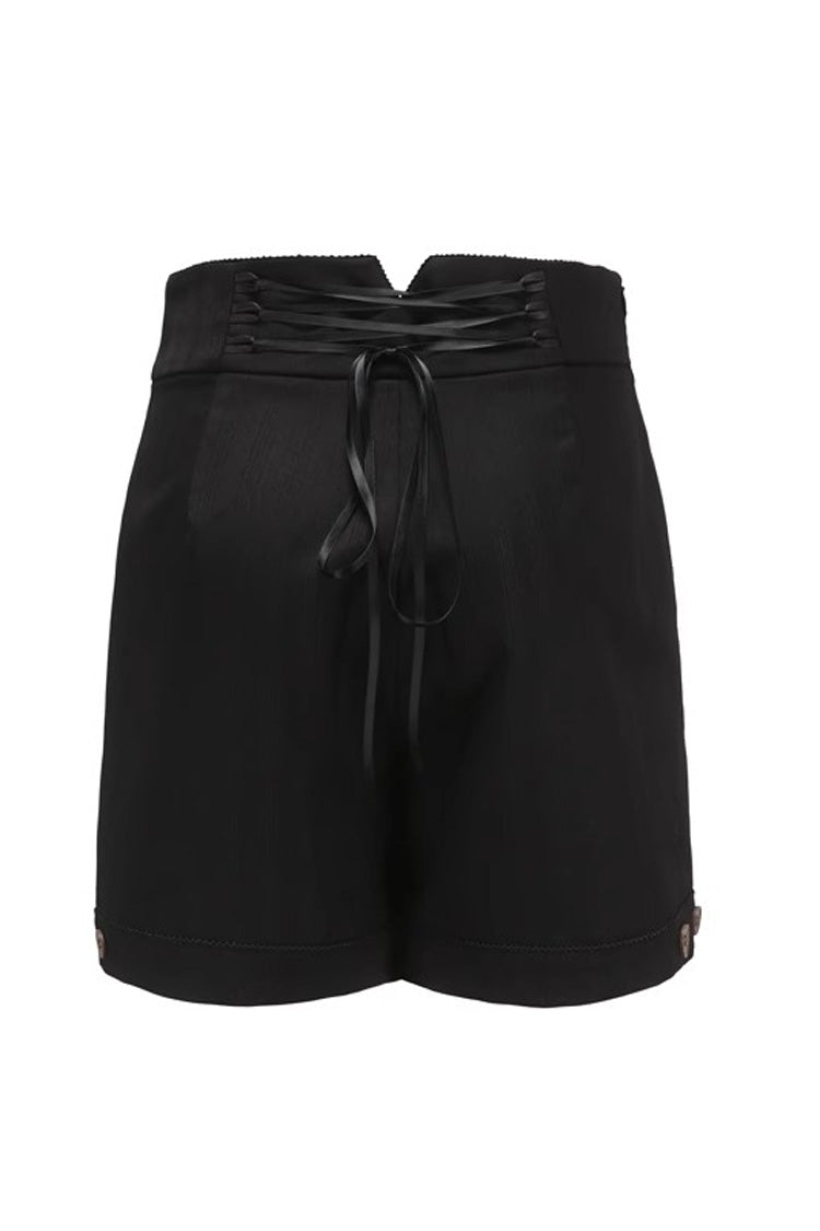 Black Retro Elegant Handsome Neutral Prince Gothic Ouji Lolita Shorts