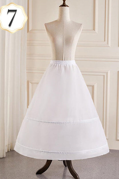 White Multi-Layered Hanayome Fishbone Sweet Lolita Long Petticoat