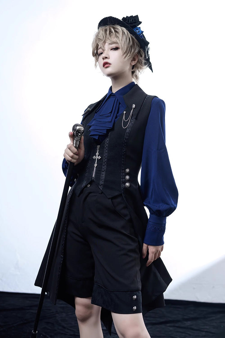 Black/Blue Vintage Medieval Little Prince Ouji Lolita Shorts