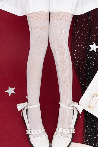 Hollow Classic Gothic Lolita Pantyhose 2 Colors