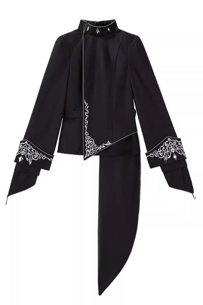 Black [Sword of Oath] Long Sleeves Embroidered Gothic Vintage Knight Prince Ouji Lolita Set