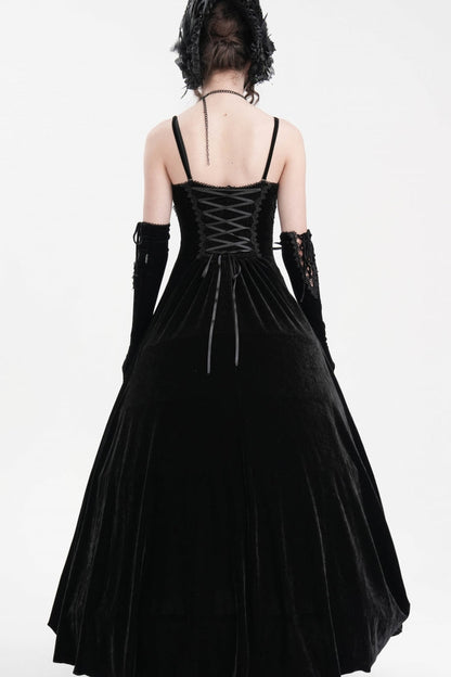 Black Tassels Hanayome Lace-Up Women's Gothic Slip Wedding Dress
