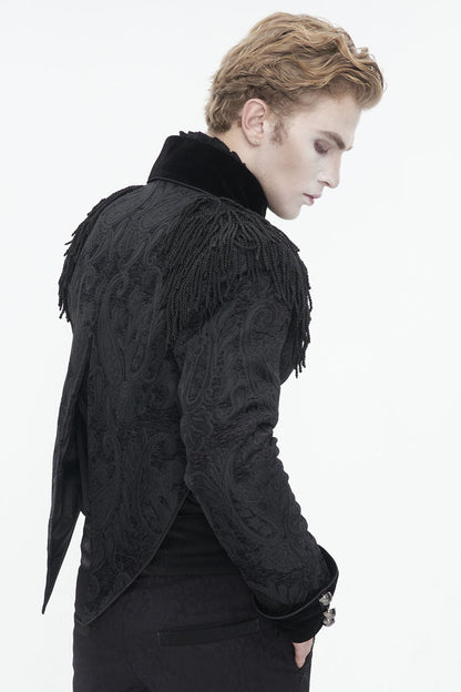 Black Tassels Swallow Tailed Men's Gothic Jacket