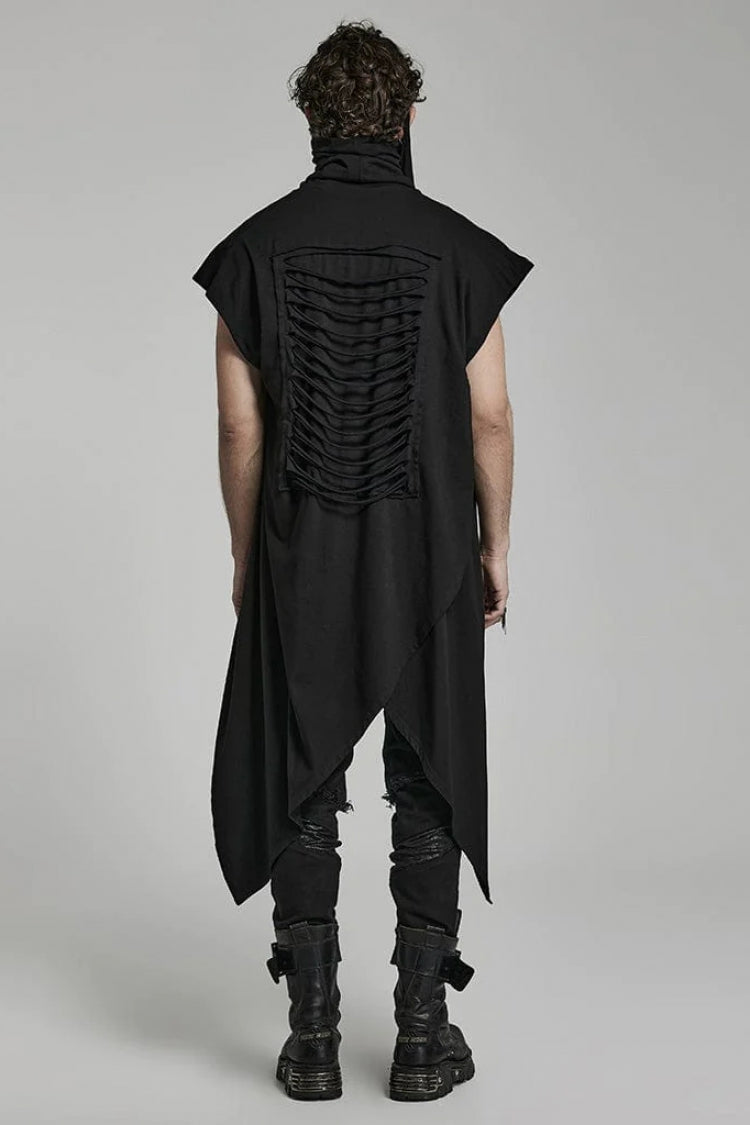 Spiked Hem Doomsday Irregular Mens Steampunk Vest 2 Colors