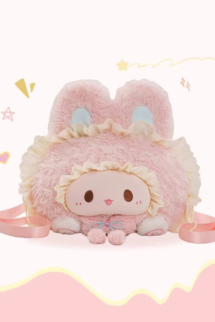 Pink Rabbit Ruffled Plush Toy Sweet Lolita Backpack