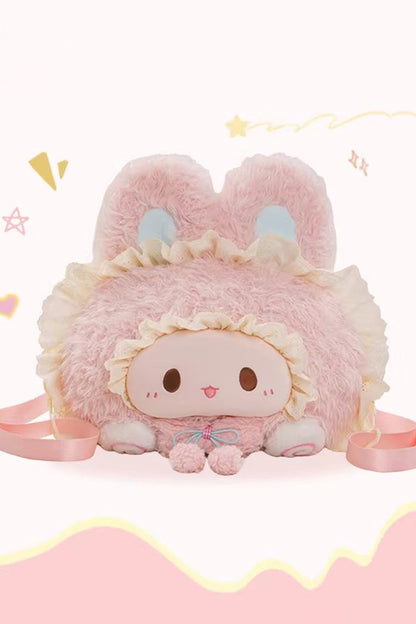 Pink Rabbit Ruffled Plush Toy Sweet Lolita Backpack