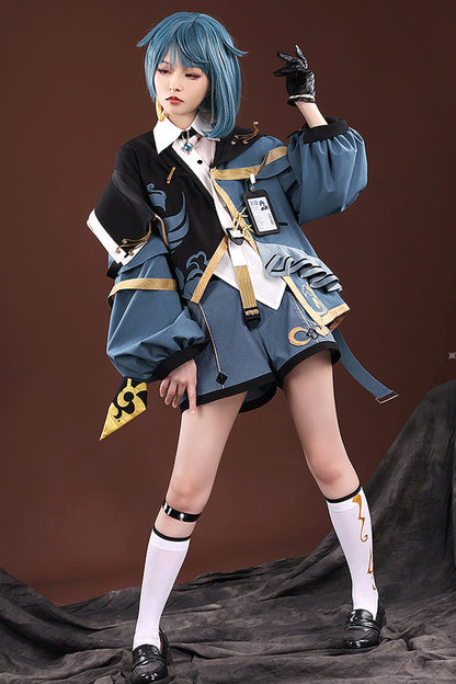 Blue/Black Choir Super Luxury Print Ouji Fashion Lolita Set