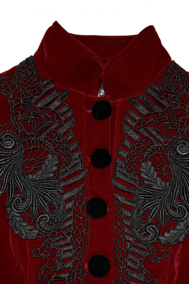 Gothic Long Puff Sleeves Hollow Womens Swallowtail Short Coat Jacket 2 Colors