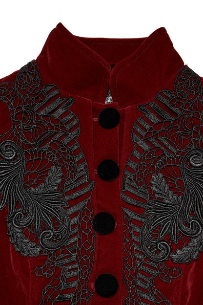 Gothic Long Puff Sleeves Hollow Womens Swallowtail Short Coat Jacket 2 Colors