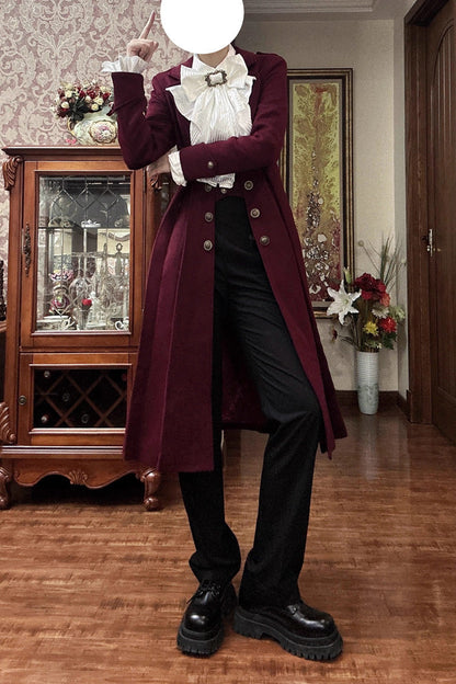 [Paranoid’s Punishment ] Wool Long Sleeves Slim Gothic Lolita Trench Coat 4 Colors