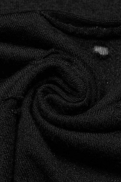 Black Ripped Hooded Metal Large Pins Mens Gothic Coat