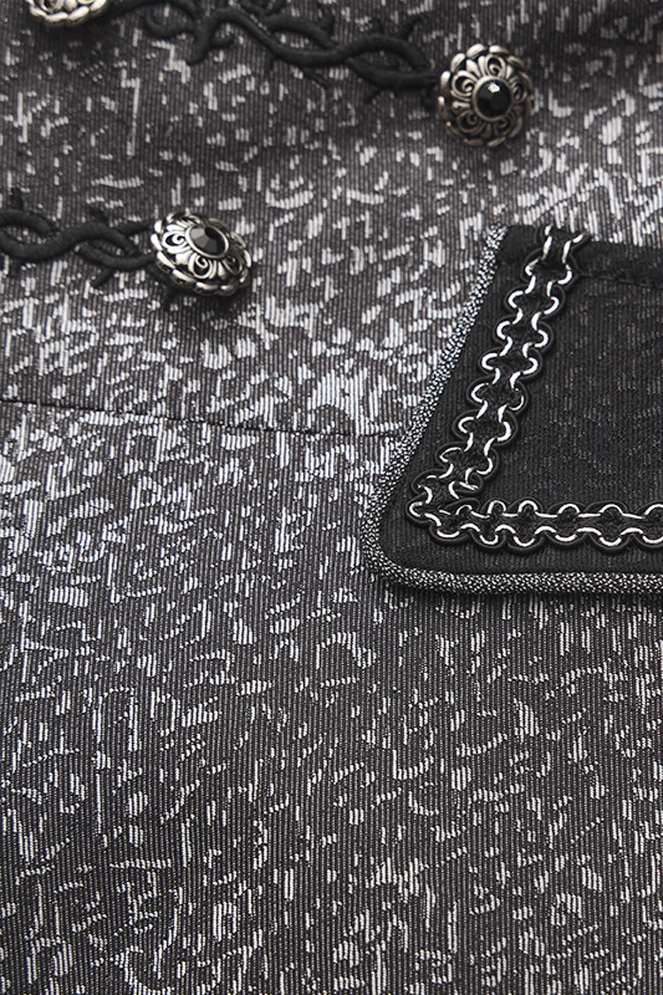 Silver [Eternal Dislocated Boundary] Sleeveless Lace Slim Gothic Elegant Prince Handsome Lolita Long Coat