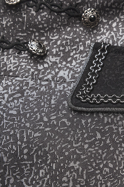 Silver [Eternal Dislocated Boundary] Sleeveless Lace Slim Gothic Elegant Prince Handsome Lolita Long Coat