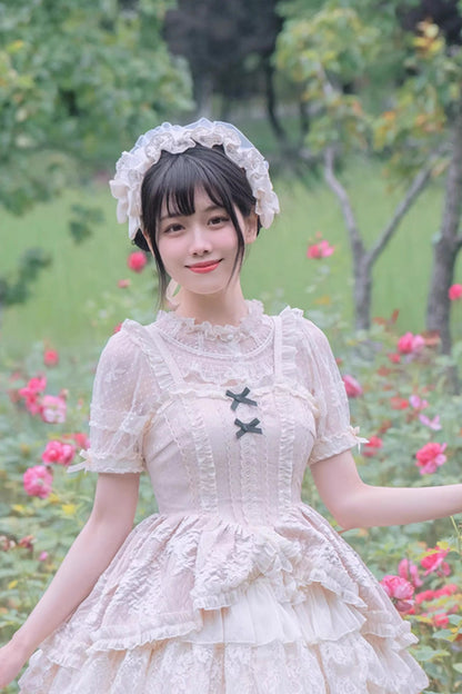 Detachable Pad Puff Sleeves Sweet Lolita Short Shirt 3 Colors