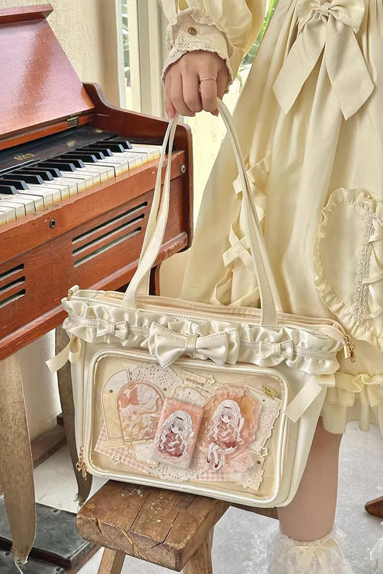 [Ballet Holiday] Ruffled Bow Sweet Japanese Crossbody Shoulder Lolita Itabag 10 Colors
