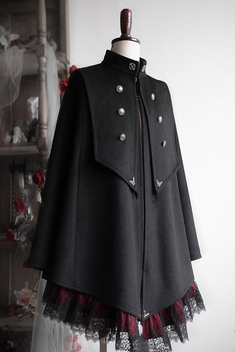 Double-breasted Gothic Prince Handsome Ouji Lolita Cloak Coat 3 Colors