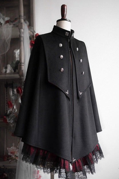 Double-breasted Gothic Prince Handsome Ouji Lolita Cloak Coat 3 Colors