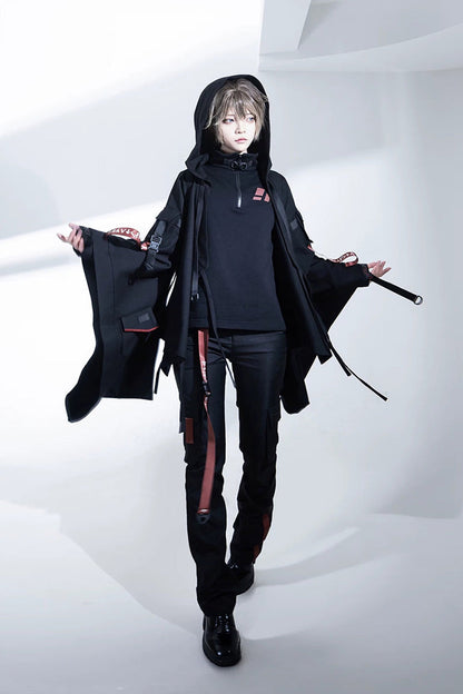 Black [Nameless Blade] Stand Collar Long Sleeves Gothic Prince Ouji Lolita Pants Set