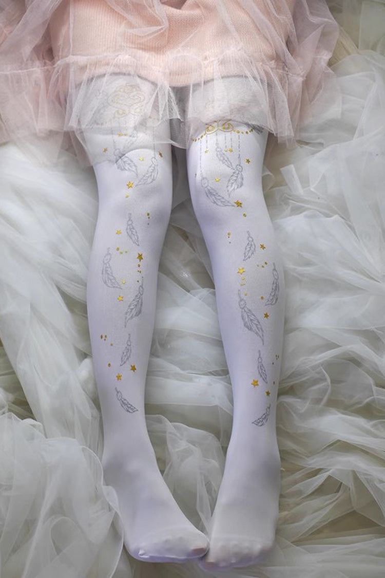 White Hot Stamping Print Sweet Lolita Pantyhose 11 Styles