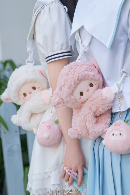 Little Lamb Guli Lying-Down Plush Toy Sweet Lolita Backpack 2 Colors