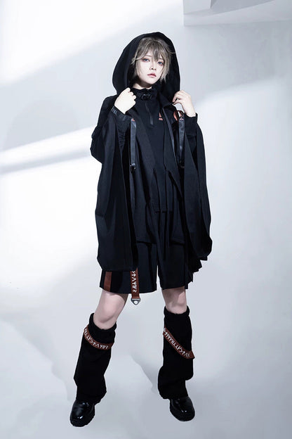 Black [Nameless Blade] Stand Collar Long Sleeves Gothic Prince Ouji Lolita Shorts Set