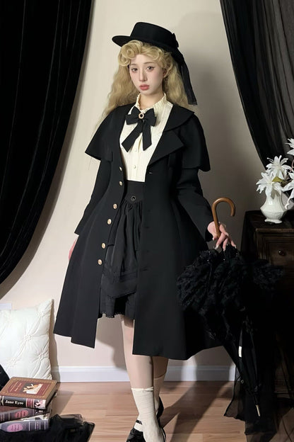 Black [Rich Girl] Long Sleeves Gothic Lolita Coat