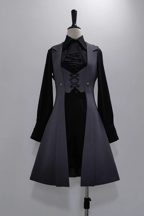 Black/Grey Dark Night Overture Gothic Vintage Ouji Fashion Lolita Vest