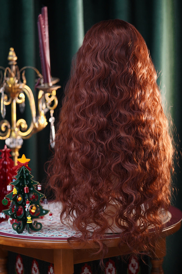 Orange-Brown Vintage Elegant Fluffy Wool Curl Lolita Wig