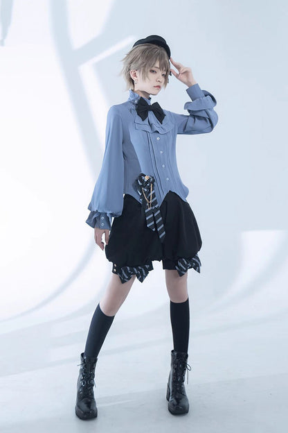 Blue Narrative Maxim Long Sleeves Ouji Fashion Gothic Lolita Blouse
