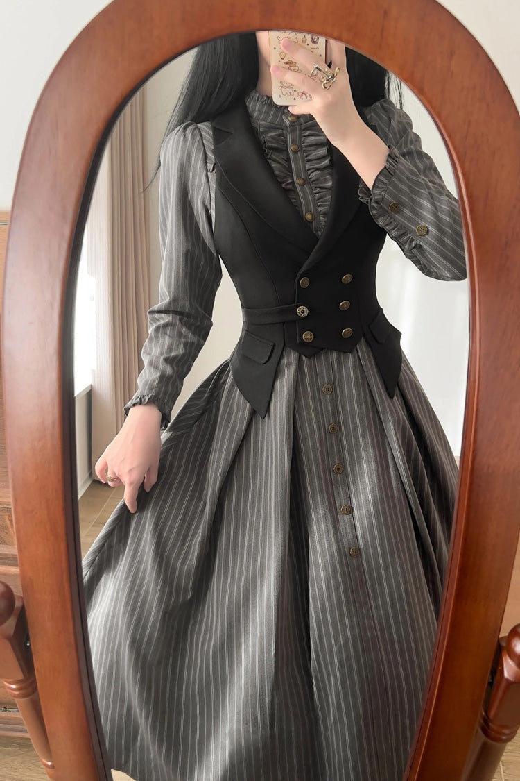 Black V Collar Sleeveless Classic Vintage Ouji Lolita Vest