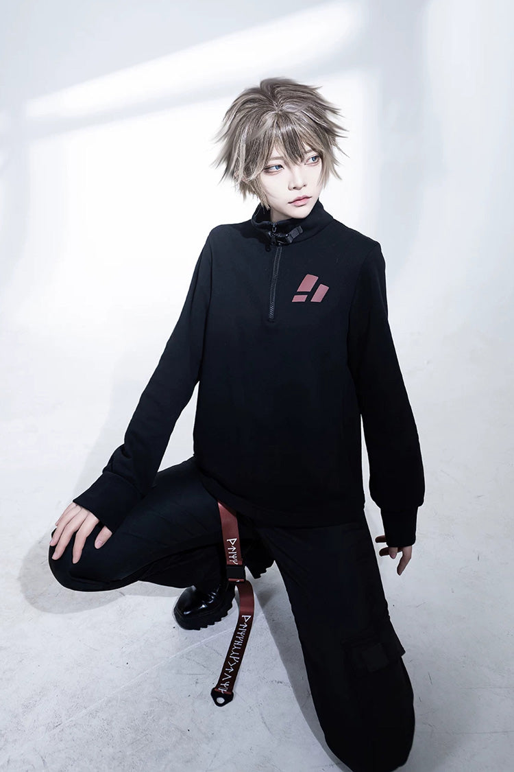 Black [Nameless Blade] Stand Collar Long Sleeves Gothic Prince Ouji Lolita Pants Set