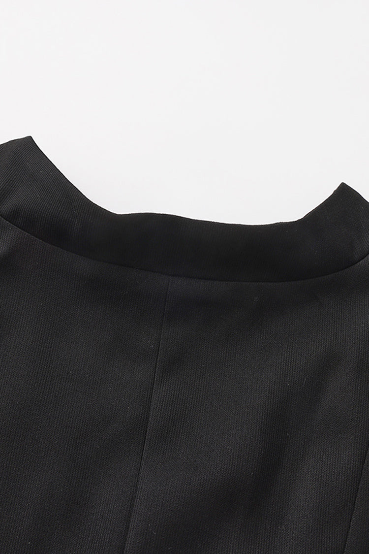 Black [Immortal Silent Agent] Sleeveless Ruffle Ouji Fashion Vintage Elegant Prince Lolita Long Coat