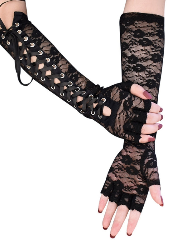 Lace Up Fingerless Gloves
