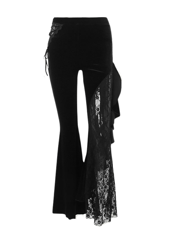 Noir Sheer Lace Bell Pants