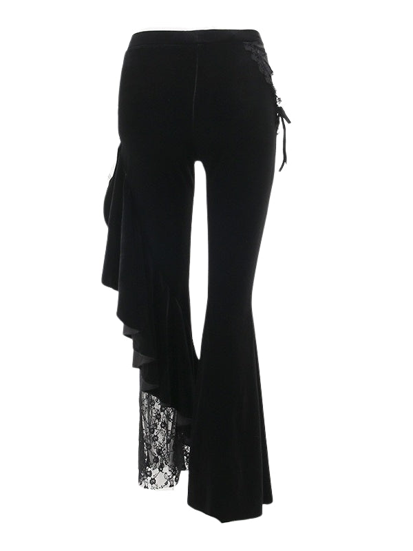 Noir Sheer Lace Bell Pants
