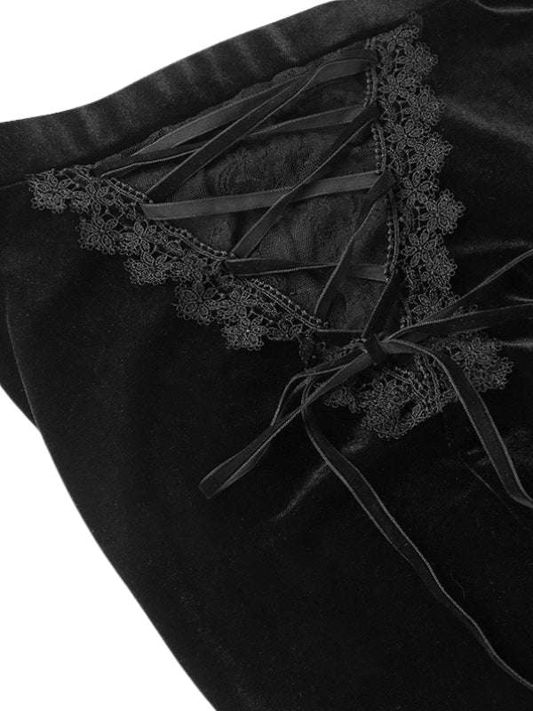 Noir Sheer Lace Bell Pants