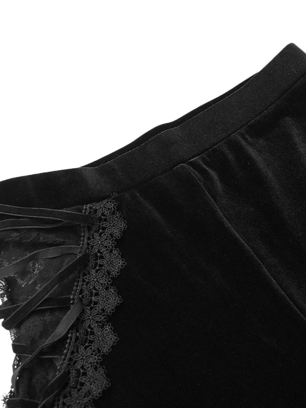 Noir Sheer Lace Bell Pants
