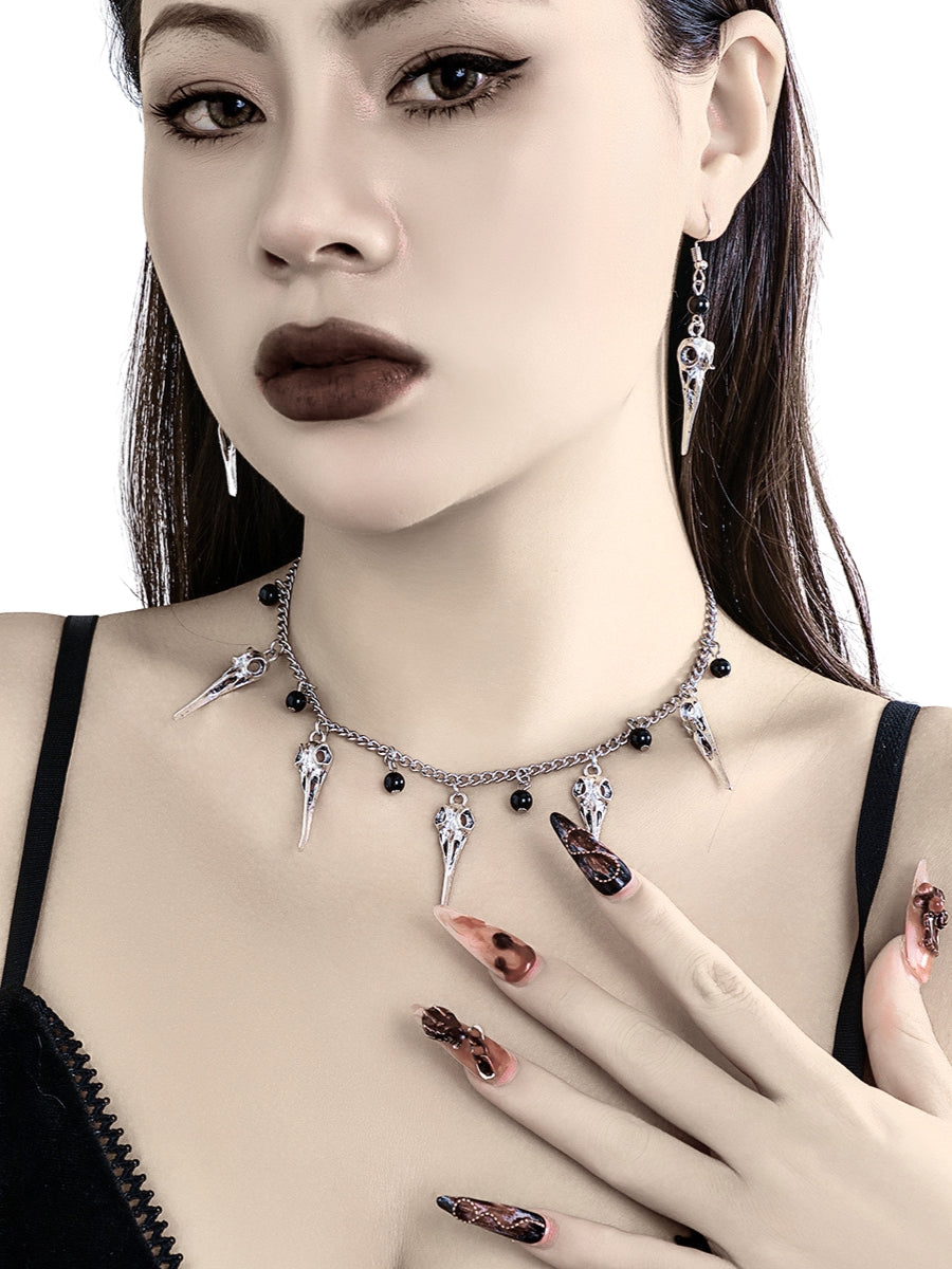 Skull Raven Jewellery Set