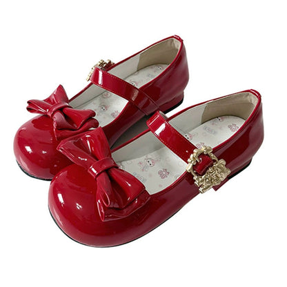 Bowknot Round-Toe Low Heel Sweet Lolita Mary Jane Shoes 4 Colors