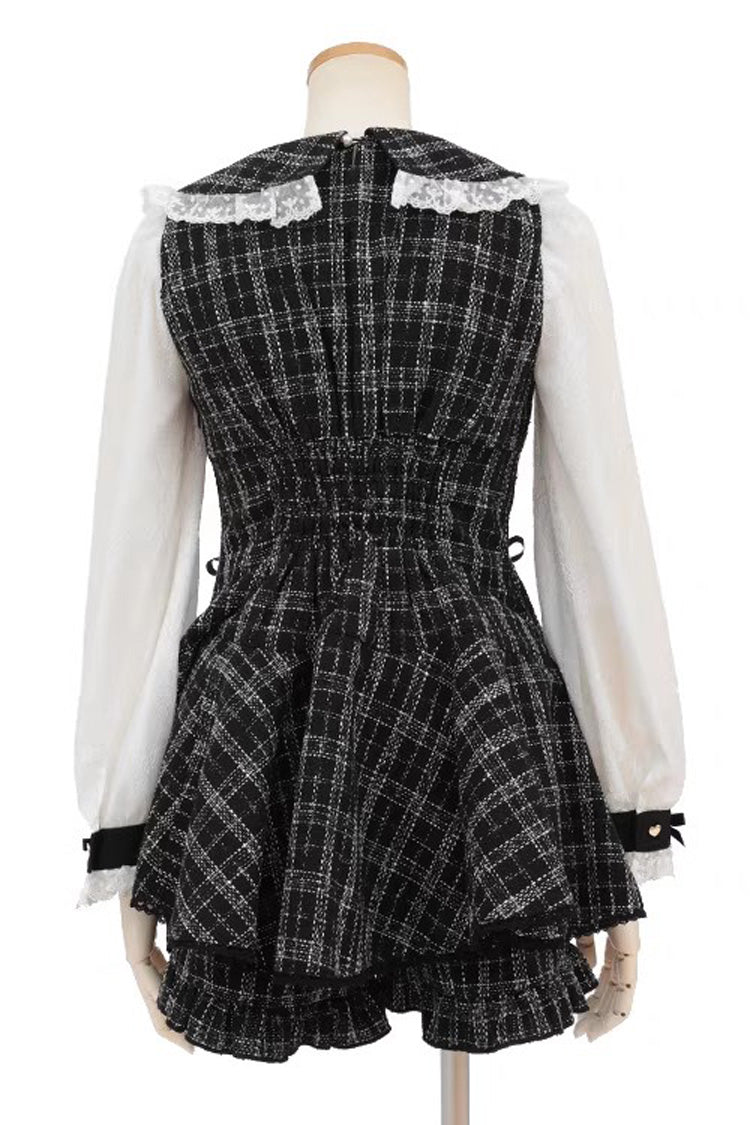 Black/White Japanese Lace Sweet Jirai Kei Dress Blouse Shorts Set