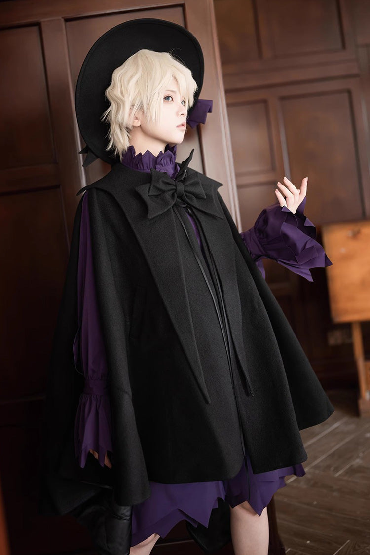 Black Woolen Ouji Fashion Daily Lolita Cloak