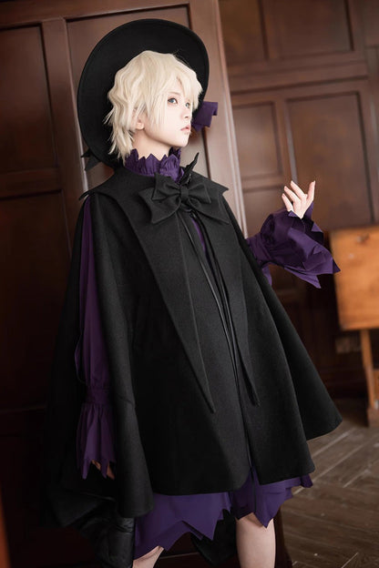 Black Woolen Ouji Fashion Daily Lolita Cloak