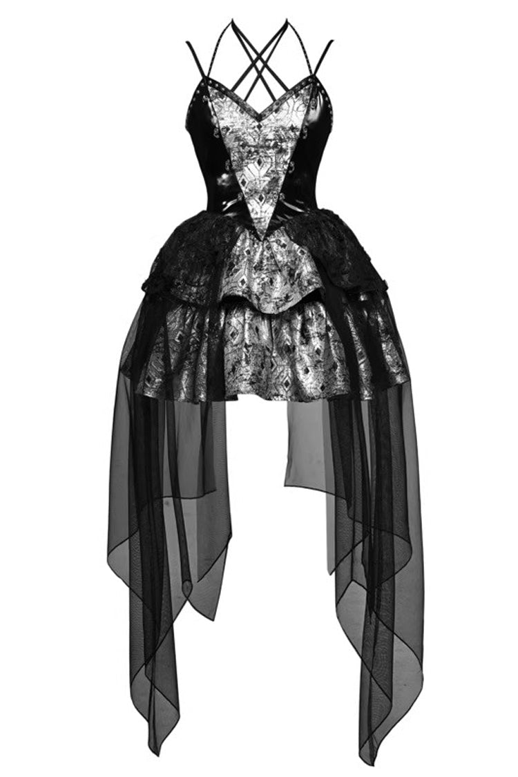 Black [Liquid Invasion] Halterneck Print Ruffle Gothic Lolita Jsk Dress