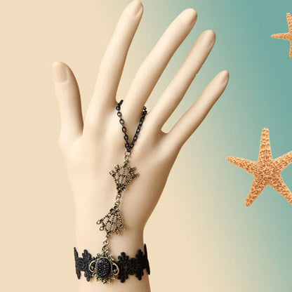 Black Romantic Retro Lace Gothic Lolita Bracelet