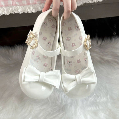 Bowknot Round-Toe Low Heel Sweet Lolita Mary Jane Shoes 4 Colors