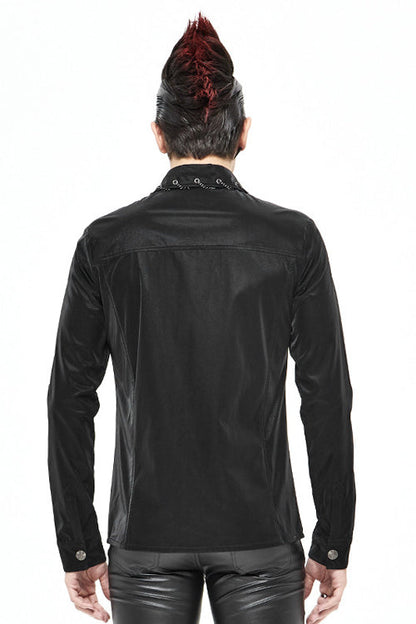 Black Rock Drawstring Mens Punk Blouse
