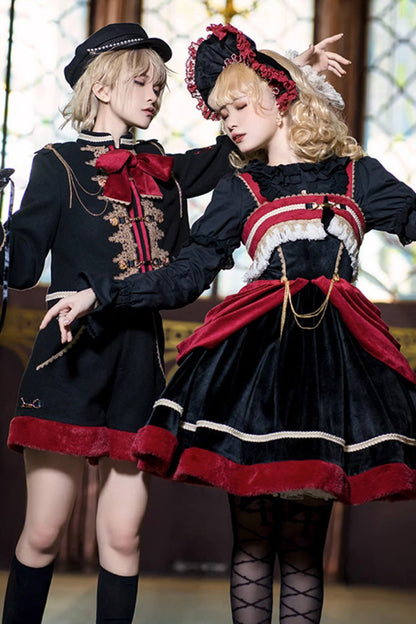 Red/Black Dark Baroque Classic Ouji Lolita Coat
